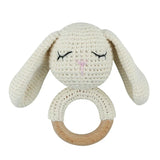 1 Pc Baby Wooden Rattle Toy Crochet Animal