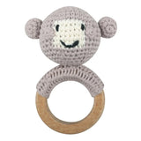 1 Pc Baby Wooden Rattle Toy Crochet Animal