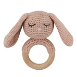 1 Pc Baby Wooden Rattle Toy Crochet Animal