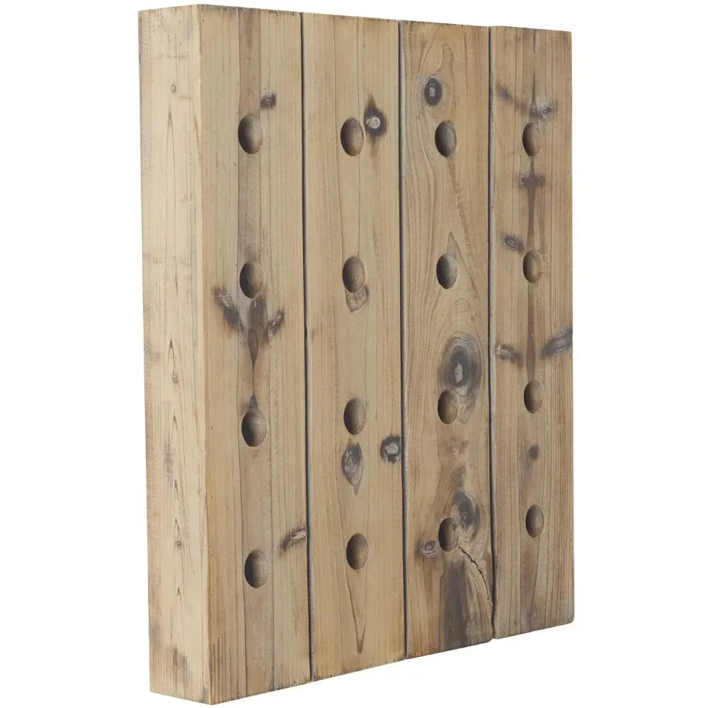 21" x 25" Brown Wood Wall Wine Rack - 16 Bottle Capacity