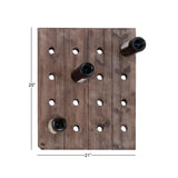 21" x 25" Brown Wood Wall Wine Rack - 16 Bottle Capacity