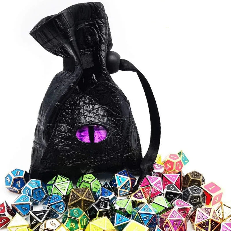 10*15cm Drawstring Dice Bag PU Leather DND Dice