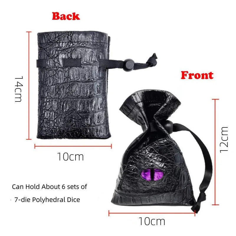 10*15cm Drawstring Dice Bag PU Leather DND Dice