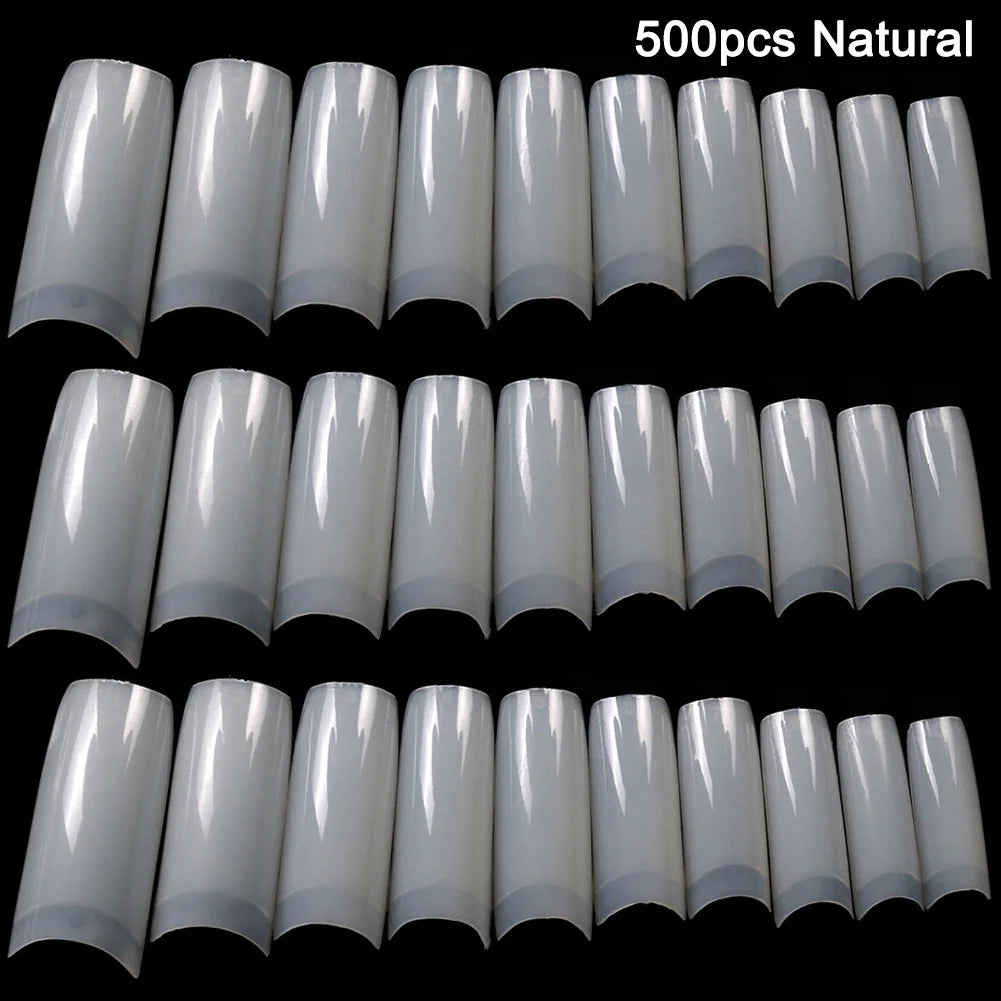 100/500pcs Nails Half French False Nail Art Tips Acrylic UV Gel Manicure