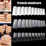 100/500pcs Nails Half French False Nail Art Tips Acrylic UV Gel Manicure