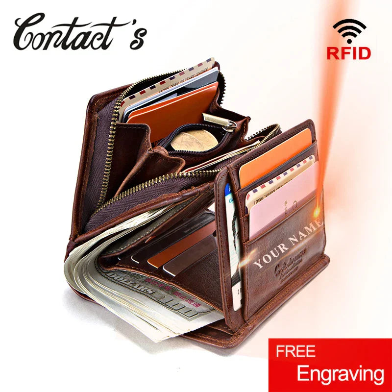 Short Male Money Bag Quality Rfid Walet Small Card Holder Clutch