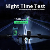 10000mAh Bicycle Light 12LEDs Type-C Digital Battery Indicator