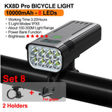 10000mAh Bicycle Light 12LEDs Type-C Digital Battery Indicator