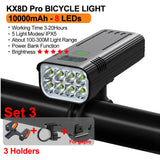 10000mAh Bicycle Light 12LEDs Type-C Digital Battery Indicator