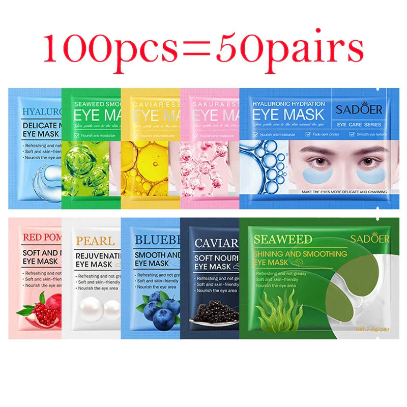 50Pairs Crystal Collagen Eye Mask Moisturizing Anti Dark