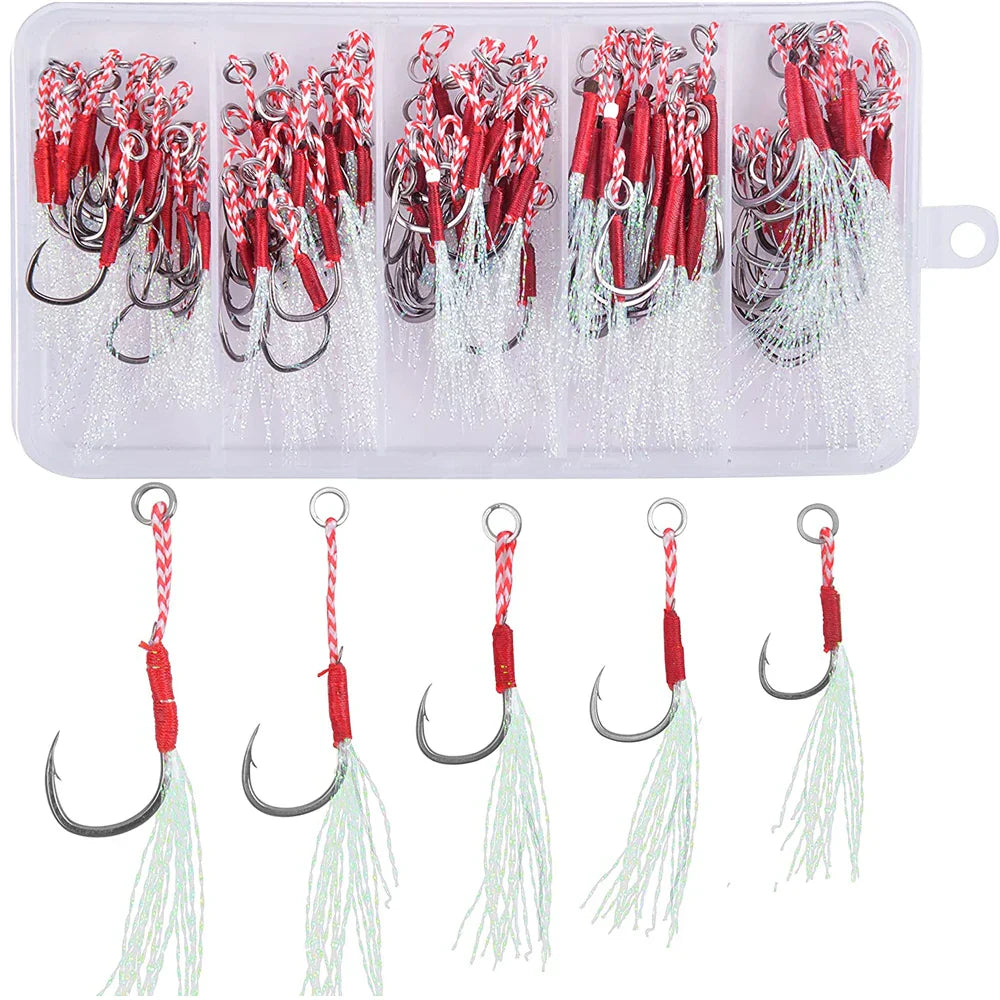 100Pcs/box Cast Jig Assist Hook Slow Jigging lure