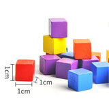 100Pcslots 10mm Wood Cubes Colorful Dice Chess Pieces