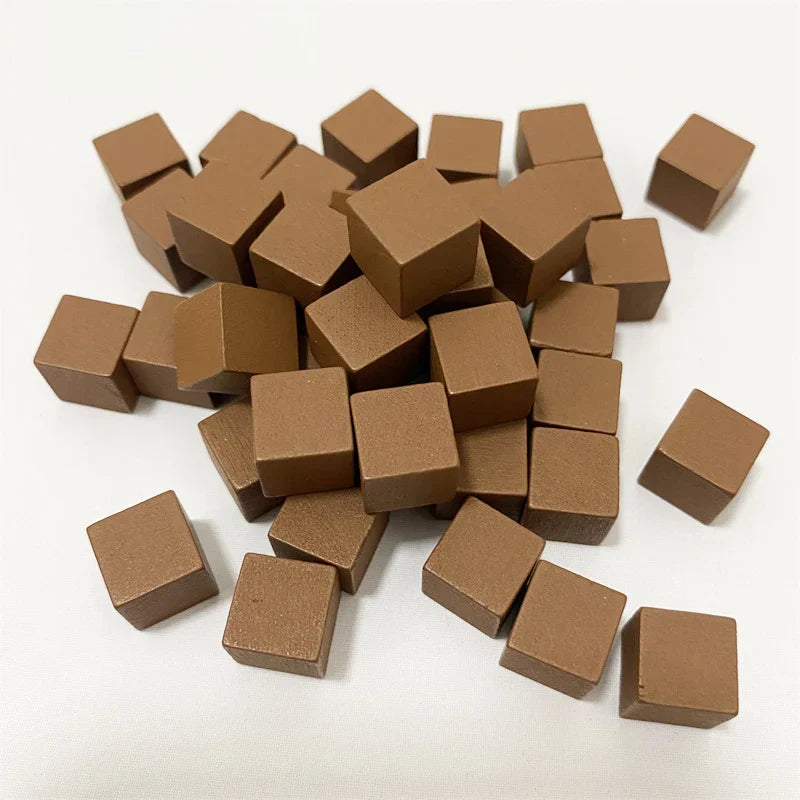 100Pcslots 10mm Wood Cubes Colorful Dice Chess Pieces