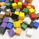 100Pcslots 10mm Wood Cubes Colorful Dice Chess Pieces