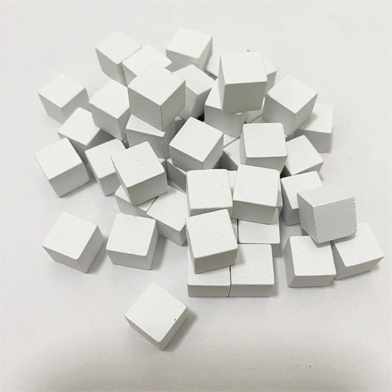 100Pcslots 10mm Wood Cubes Colorful Dice Chess Pieces