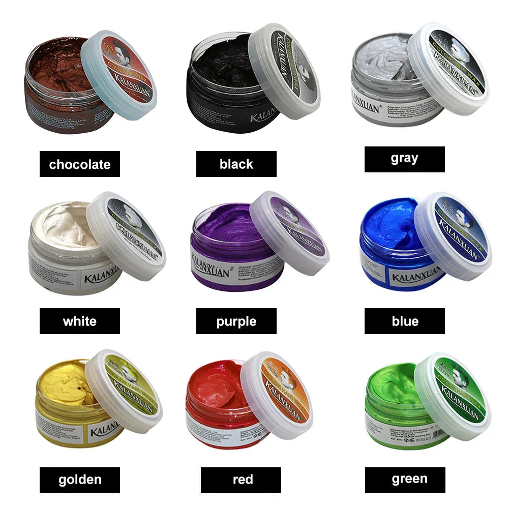 100g Hair Color Wax – 9 Colors, Disposable Styling Mud