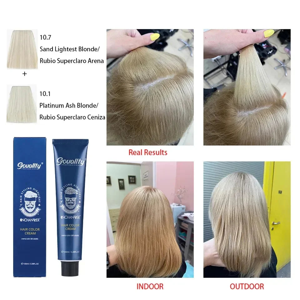 100ml Professional Hair Dye Permanent Golden Brown Sliver