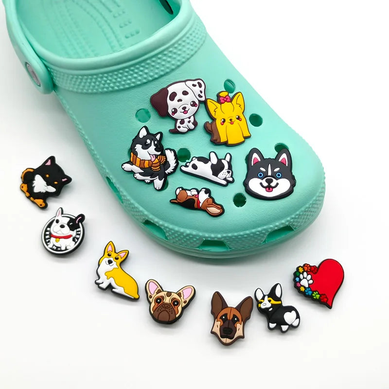 100pcs Dog ShoeCharms Pack for Classic Clog Cute