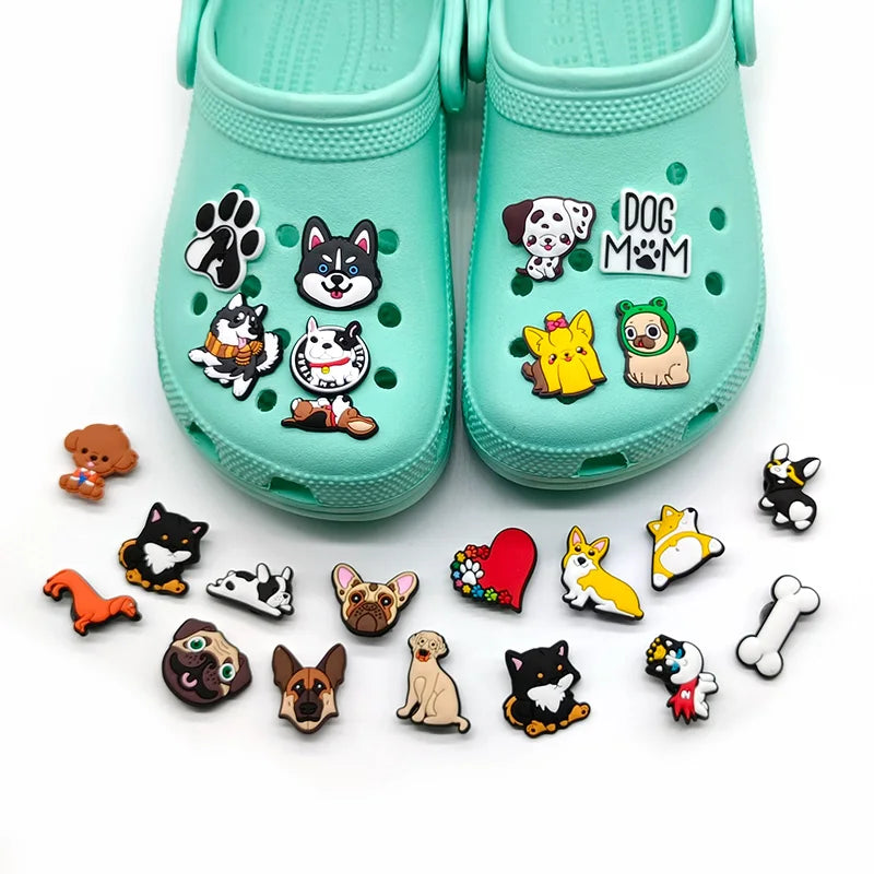 100pcs Dog ShoeCharms Pack for Classic Clog Cute