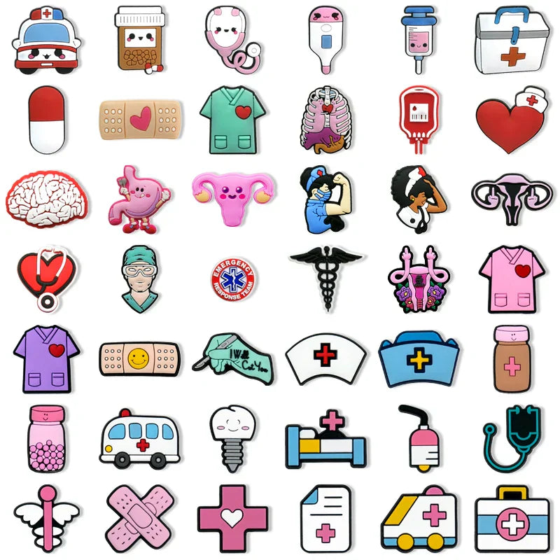 100pcs Medical Doctor Shoe Charms Accessories for Nurse