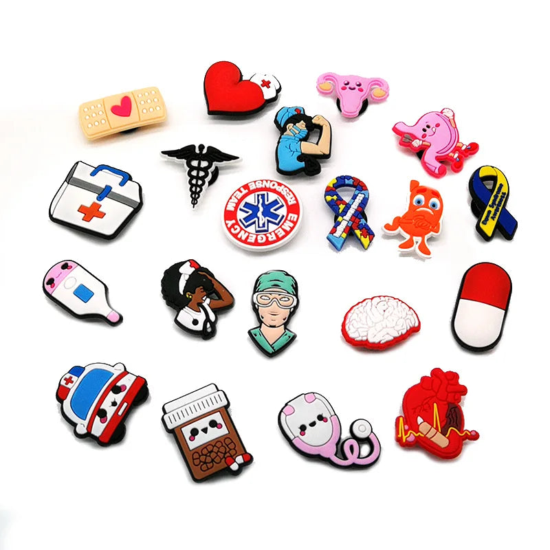 100pcs Medical Doctor Shoe Charms Accessories for Nurse