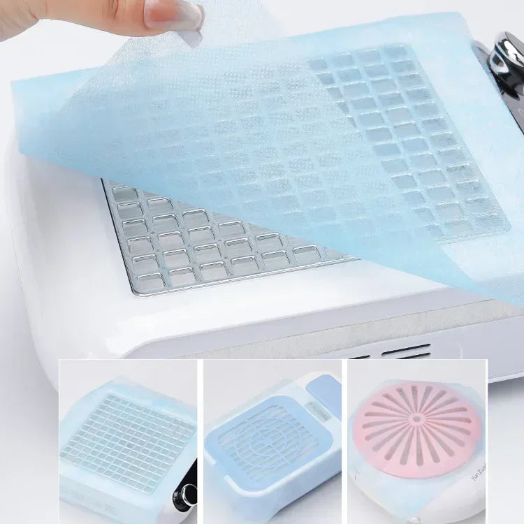 100pcs Nail Art Dust Collector Filter Paper Manicure