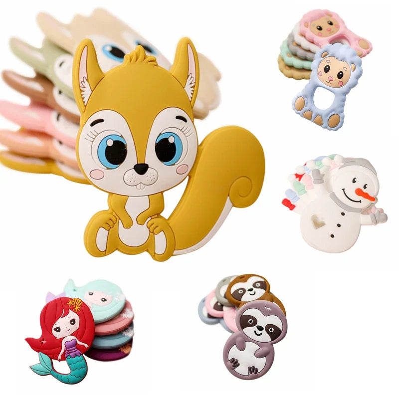 10pc Baby Silicone Teether Rodent Silicone Animal Fox