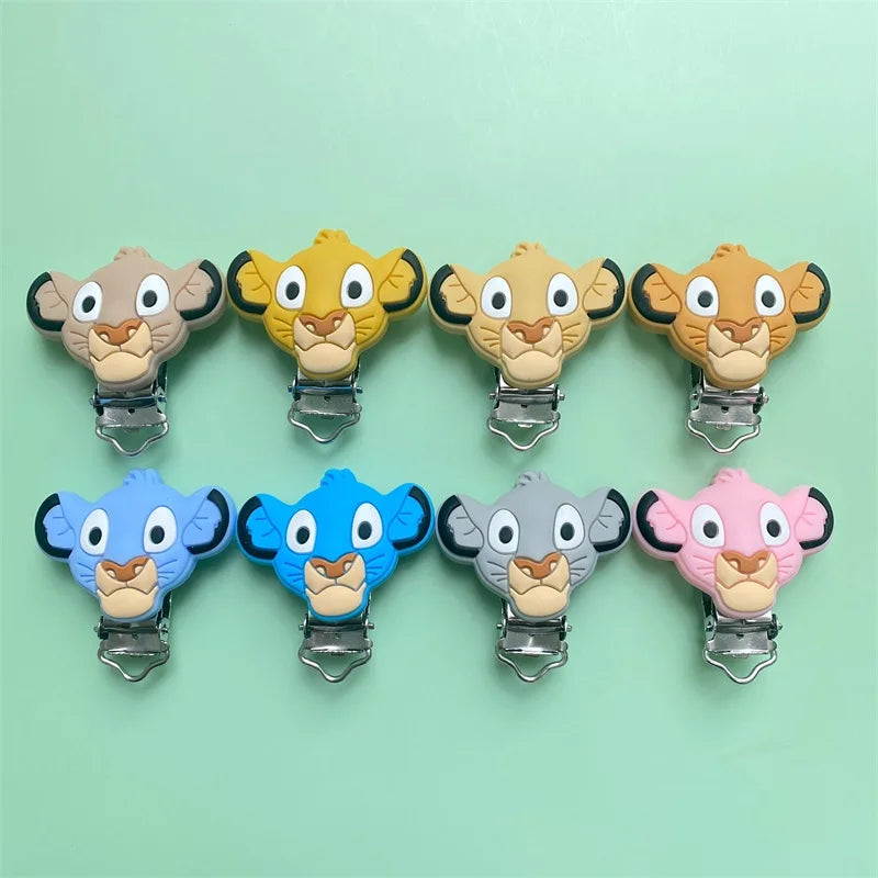 10pcs BPA Cute Lion shape Pacifier Clip Baby