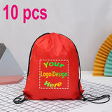 10pcs/Lot Custom Drawstring Backpack Sports Gym Shoe Bag with Personalized Logo