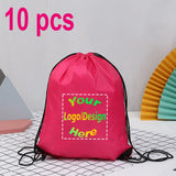 10pcs/Lot Custom Drawstring Backpack Sports Gym Shoe Bag with Personalized Logo