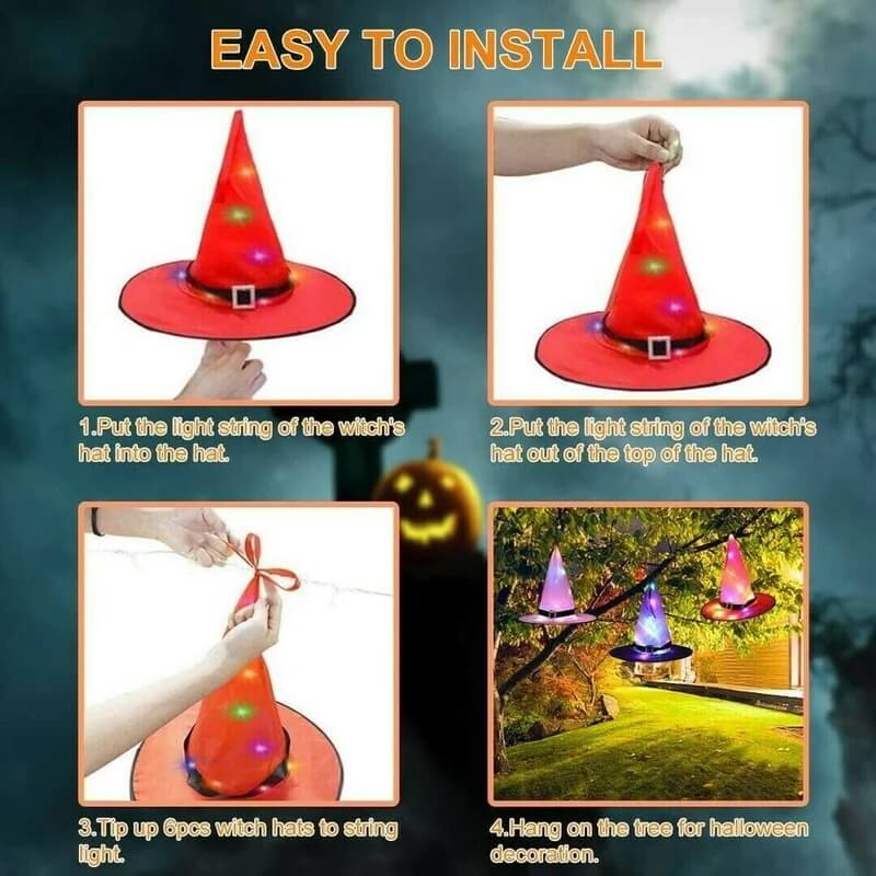 Glowing Witch Hat Decorations - 2 in 1