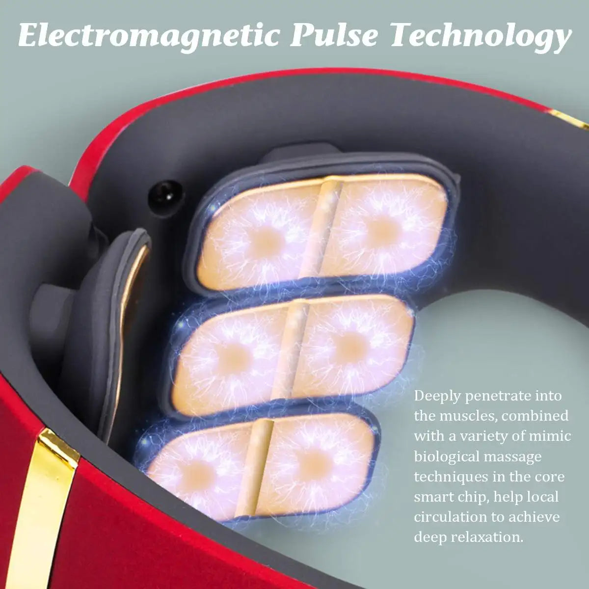 12 Heads Neck Massager Electric Cervical Massage Pulse