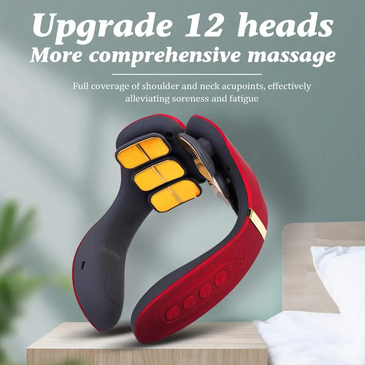12 Heads Neck Massager Electric Cervical Massage Pulse