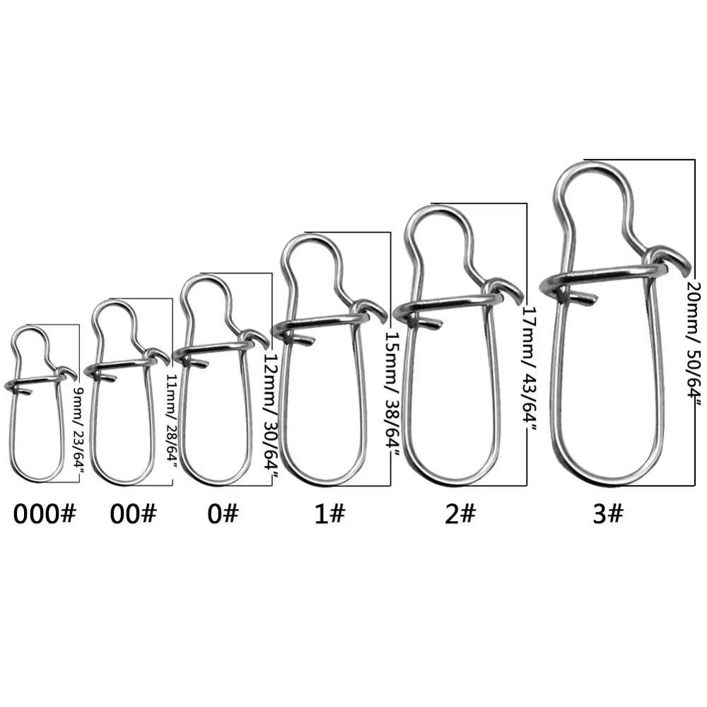 120pcs/box 6 Size Snap Stainless Steel Hook Lock