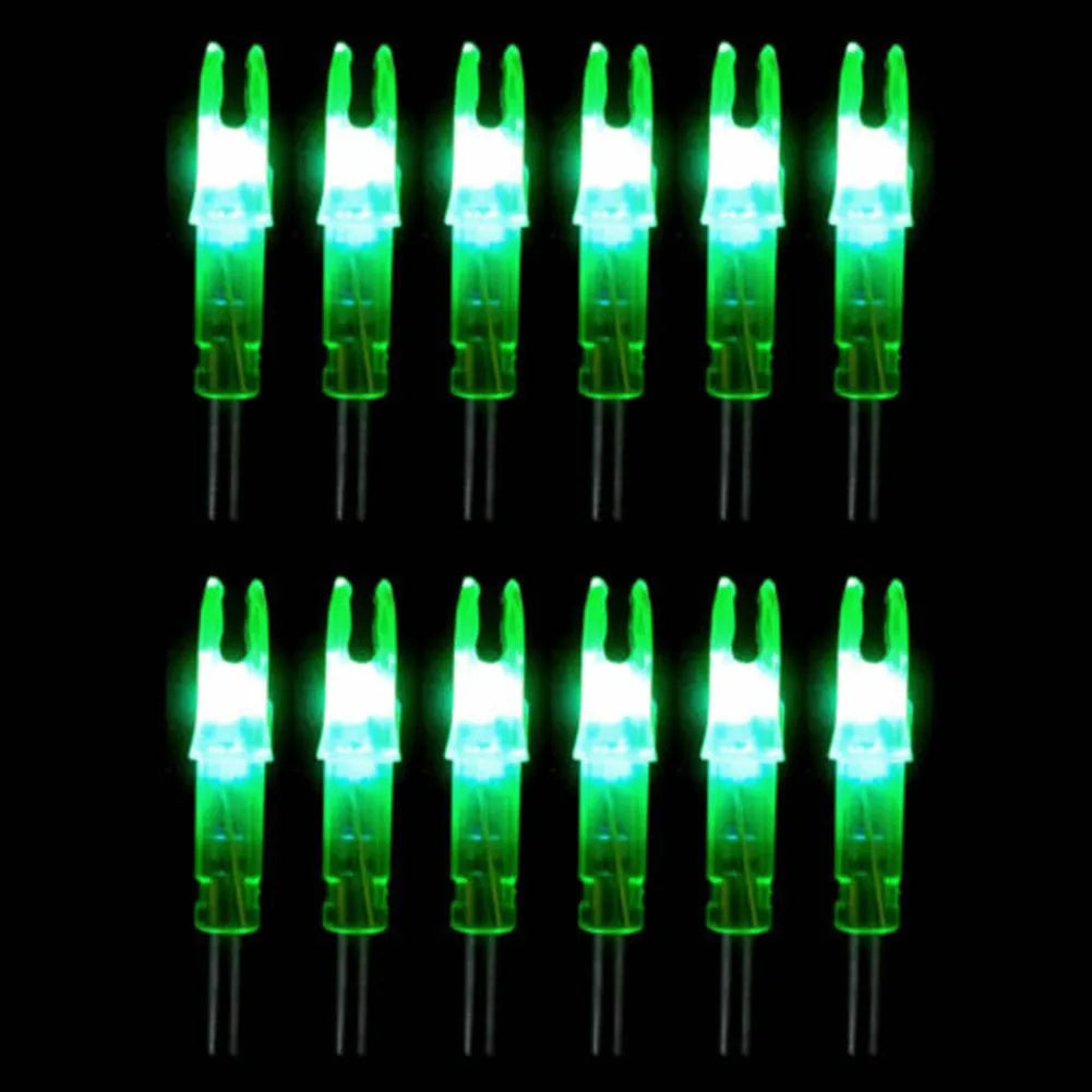 12Pcs Automatic LED Archery Arrows Lighted Nocks 6.2mm