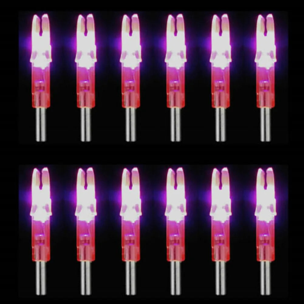 12Pcs Automatic LED Archery Arrows Lighted Nocks 6.2mm