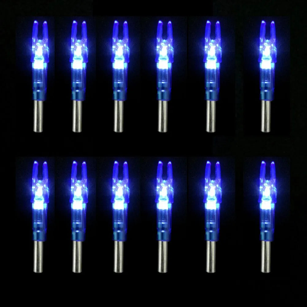 12Pcs Automatic LED Archery Arrows Lighted Nocks 6.2mm