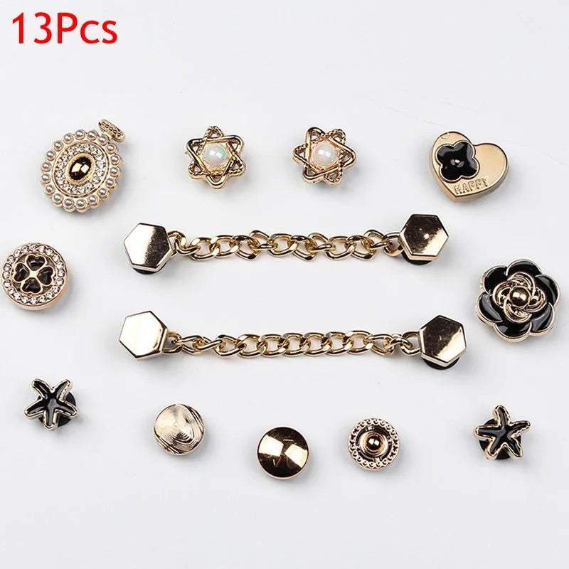 13Pcs1Set Luxurious Charms DIY Shoe Decoration&Chain Sets Adult