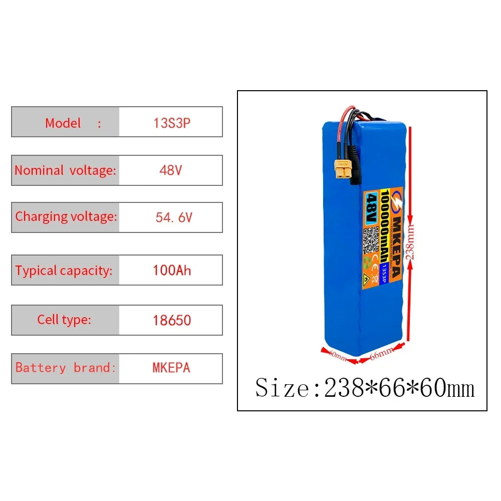 13S3P 48V 100000mAh 100Ah Lithium-ion Battery Pack with