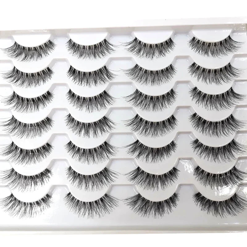 14 pair handmade Transparent Stem False Eyelashes Soft