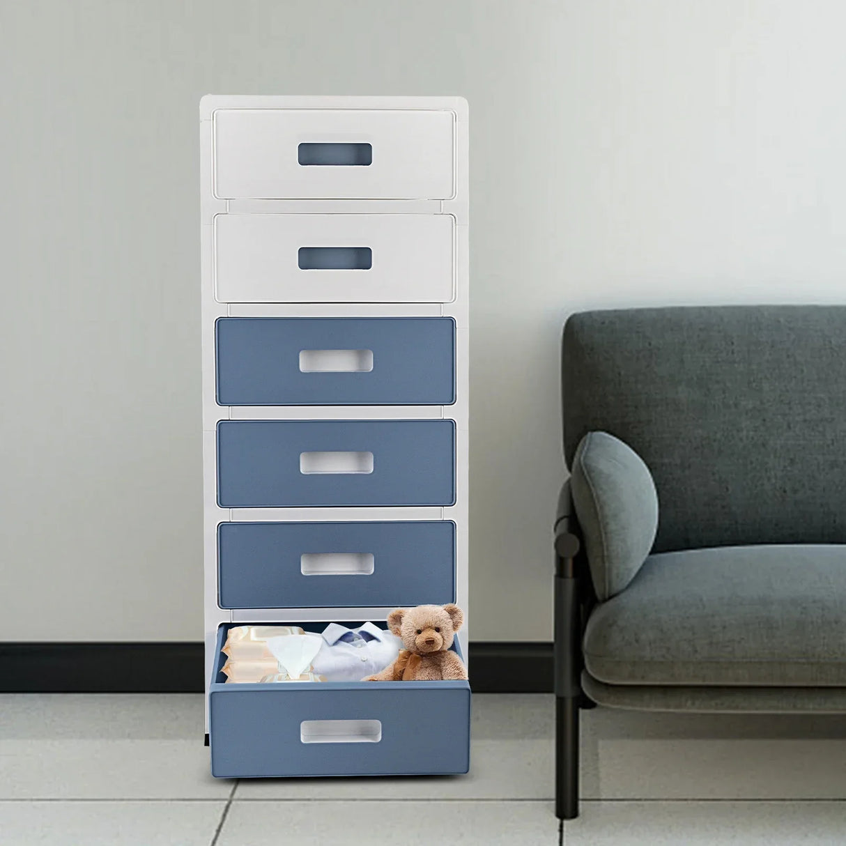 1PC Floor Standing Storage Cabinet with 6 Drawers