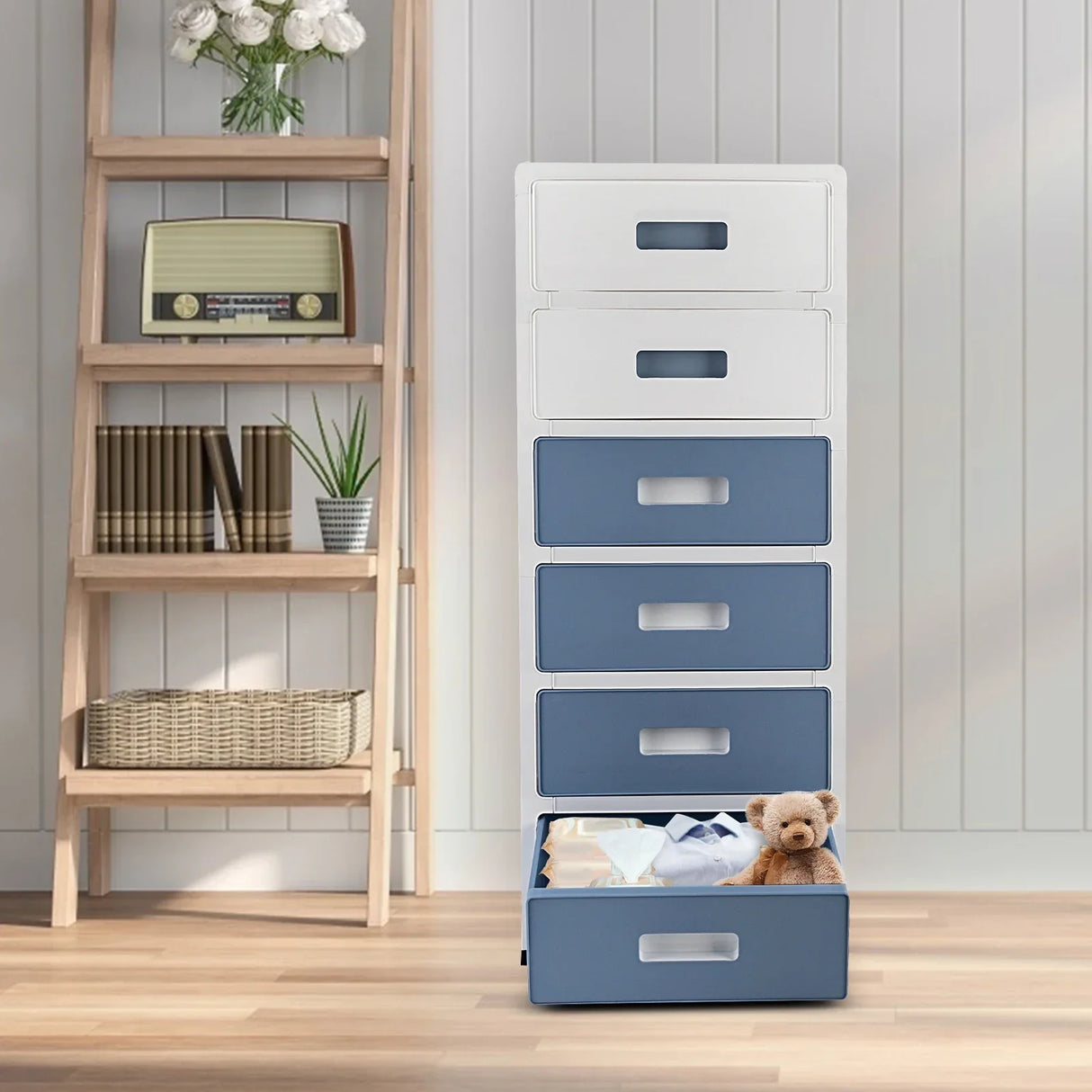 1PC Floor Standing Storage Cabinet with 6 Drawers