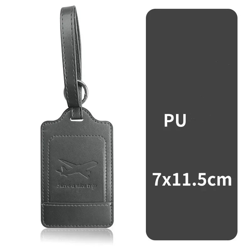 1PC Portable PU Leather Luggage Tag Suitcase Identifier