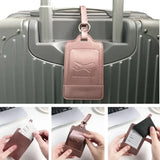 1PC Portable PU Leather Luggage Tag Suitcase Identifier