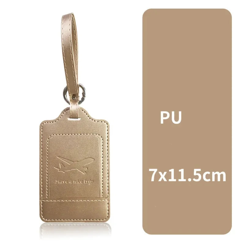 1PC Portable PU Leather Luggage Tag Suitcase Identifier