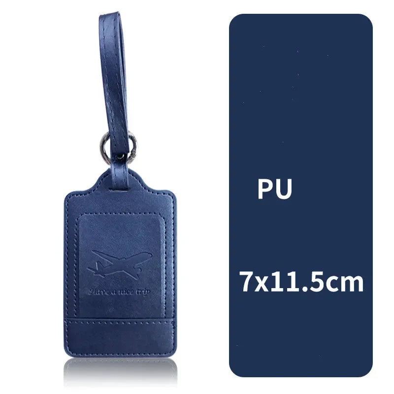 1PC Portable PU Leather Luggage Tag Suitcase Identifier