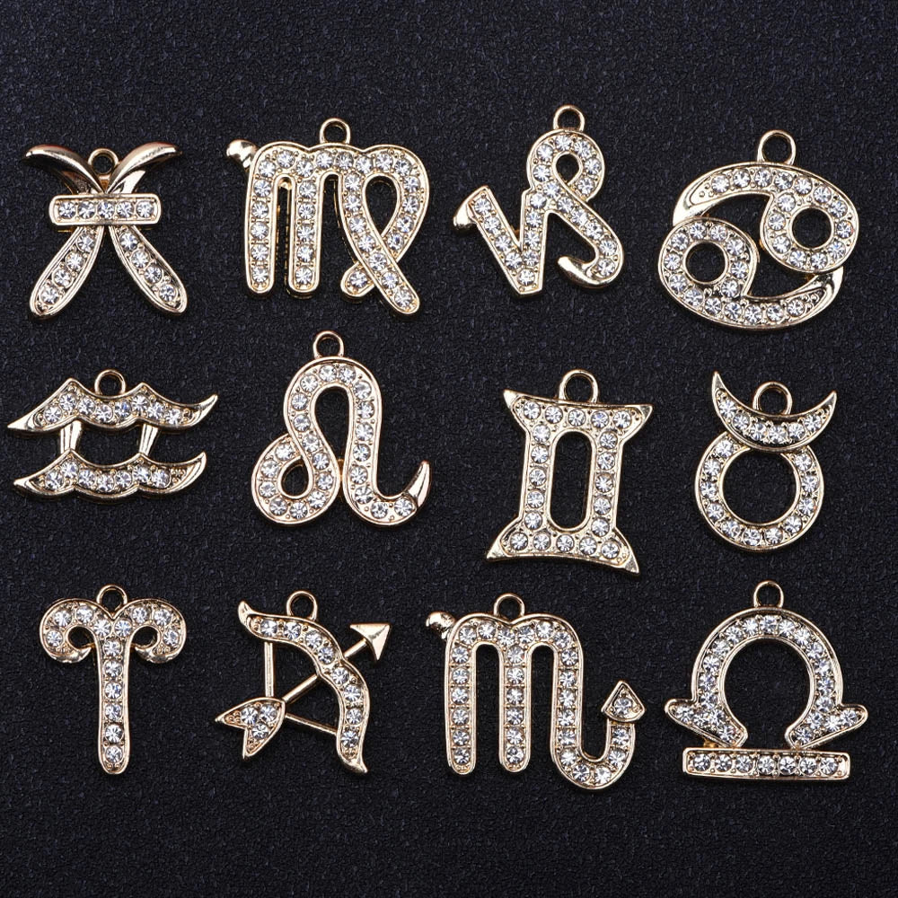 1PCS Zodiac Signs Metal Chrams JIBZ Accessories Decoration