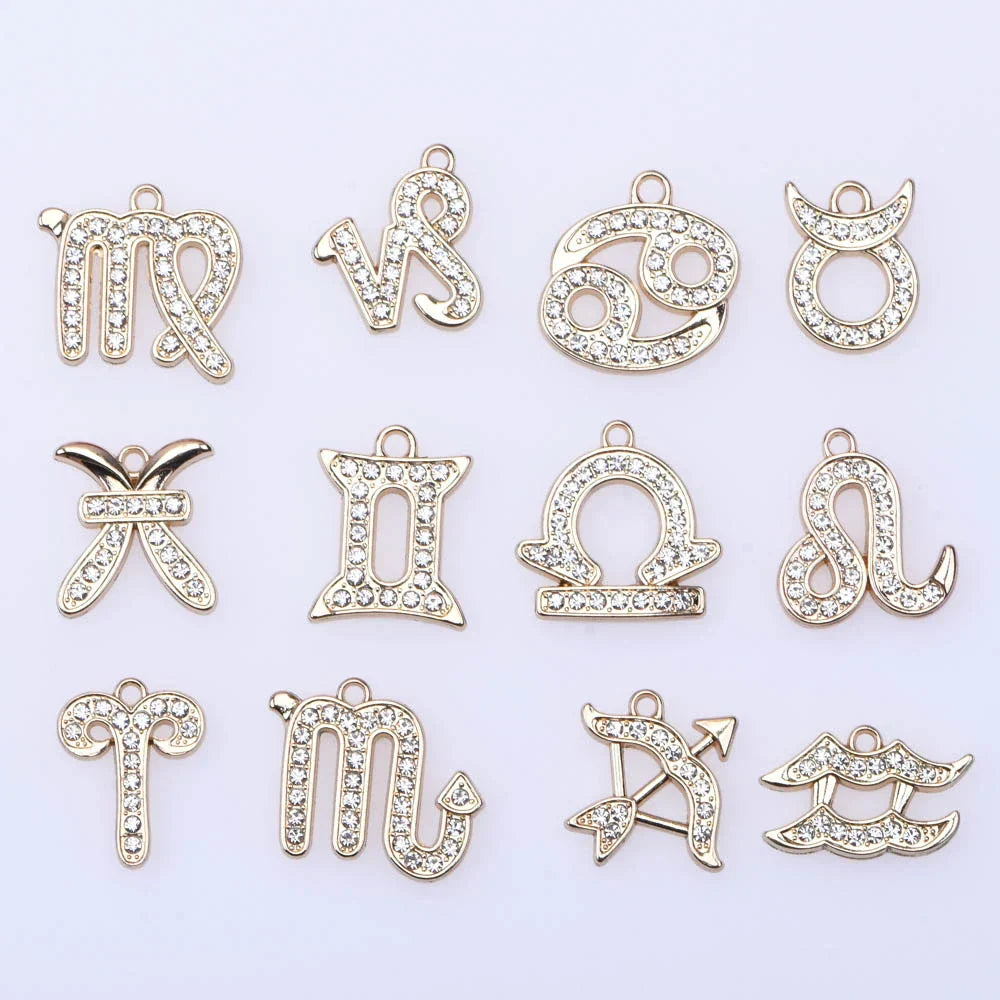 1PCS Zodiac Signs Metal Chrams JIBZ Accessories Decoration