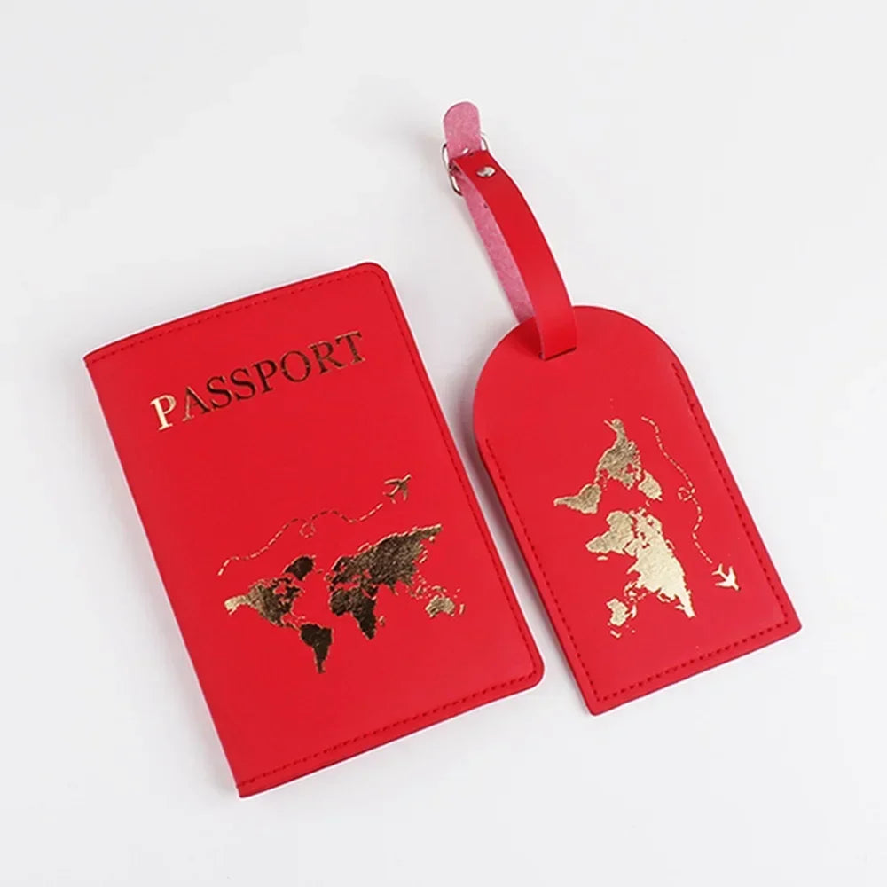1Set PU Leather Flip Luggage Tag Light Soft