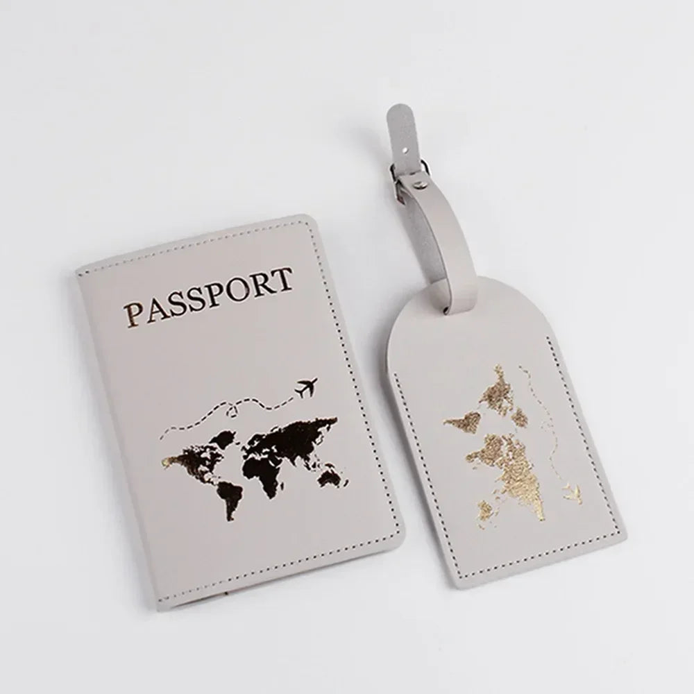 1Set PU Leather Flip Luggage Tag Light Soft